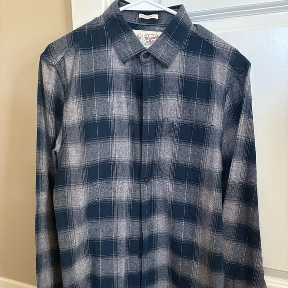 ORIGINAL PENGUIN PLAID FLANNEL SHIRT - Picture 1 of 3